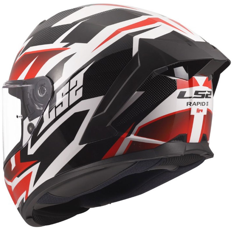 LS2 FF820 Rapid III Xtrem -umpikypärä, kiiltävävalkoinen-musta-punainen