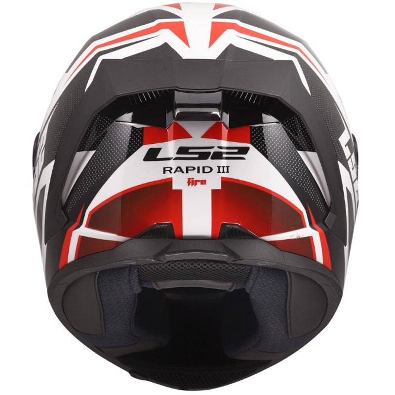 LS2 FF820 Rapid III Xtrem -umpikypärä, kiiltävävalkoinen-musta-punainen