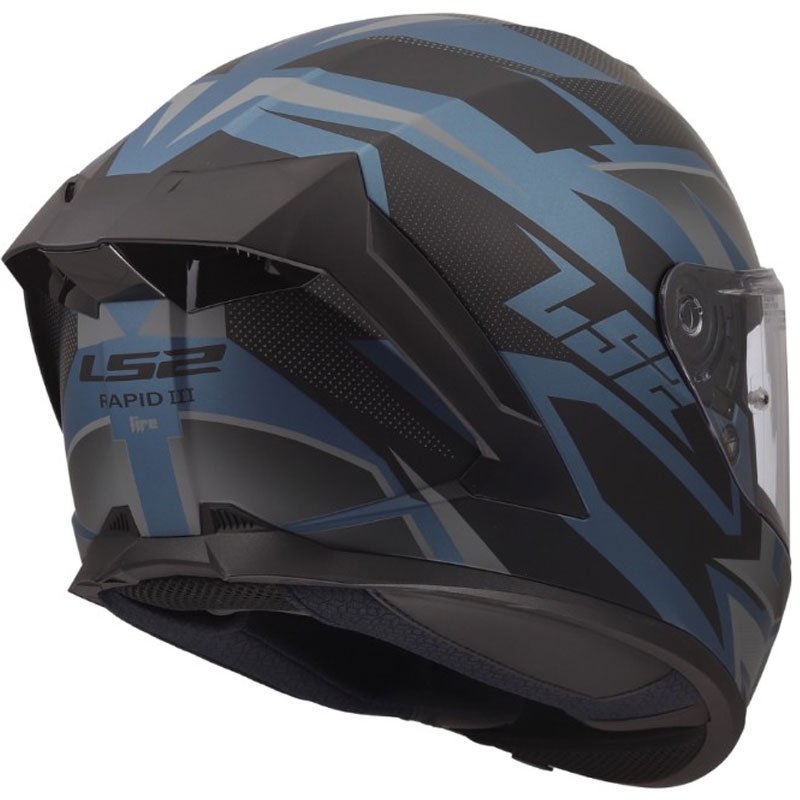 LS2 FF820 Rapid III Xtrem -umpikypärä, mattamusta-sininen-petroli