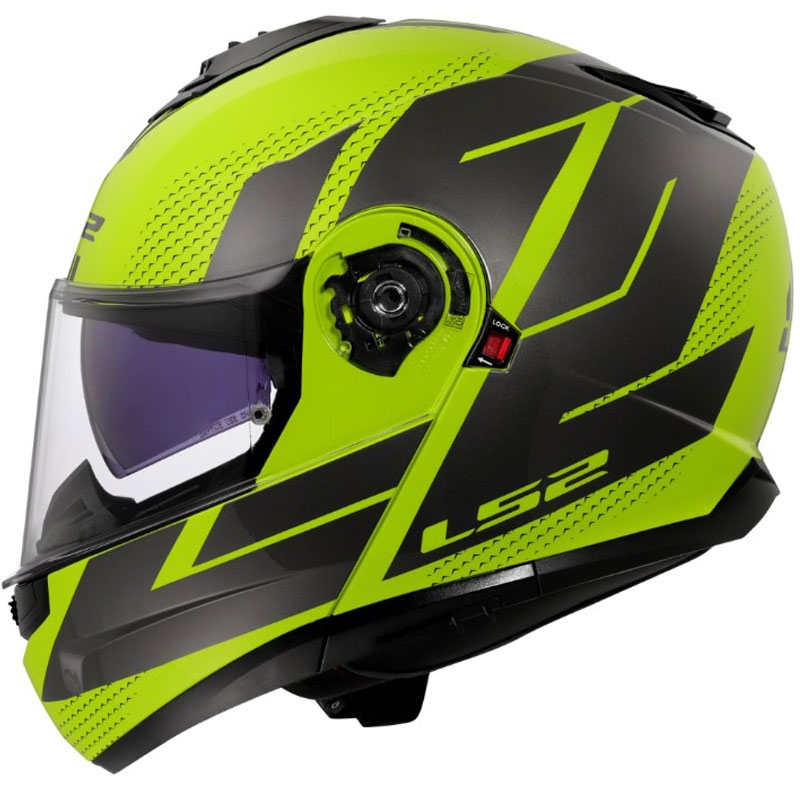 Avattava kypärä LS2 FF908 Strobe II Code kiiltävä fluo keltainen-musta
