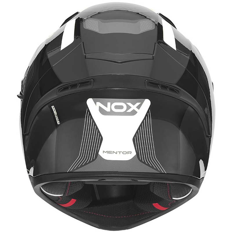 Kokokasvoinen moottoripyöräkypärä NOX N402 Mentor musta-valkoinen