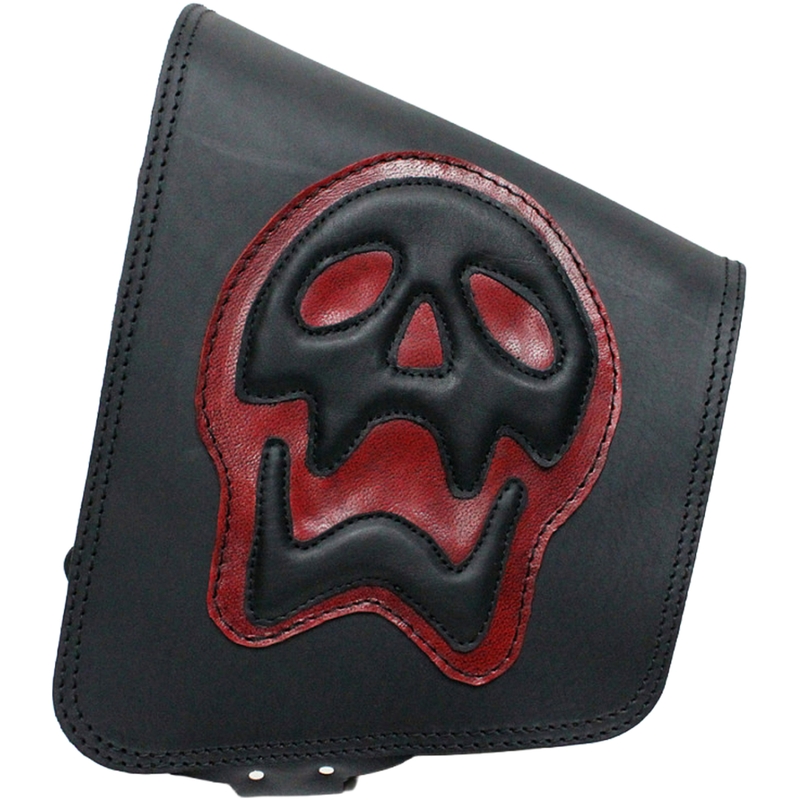 Nahkainen moottoripyörälaukku RSA S493 Skull HD Softail musta-punainen