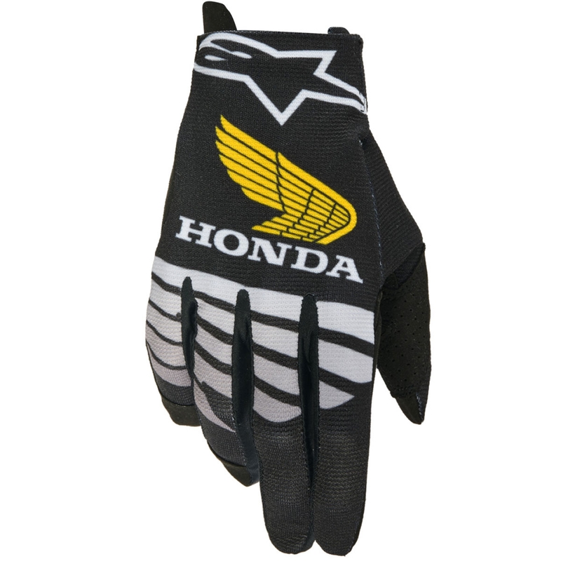Alpinestars Radar Honda motocrossihanskat musta-harmaa-keltainen