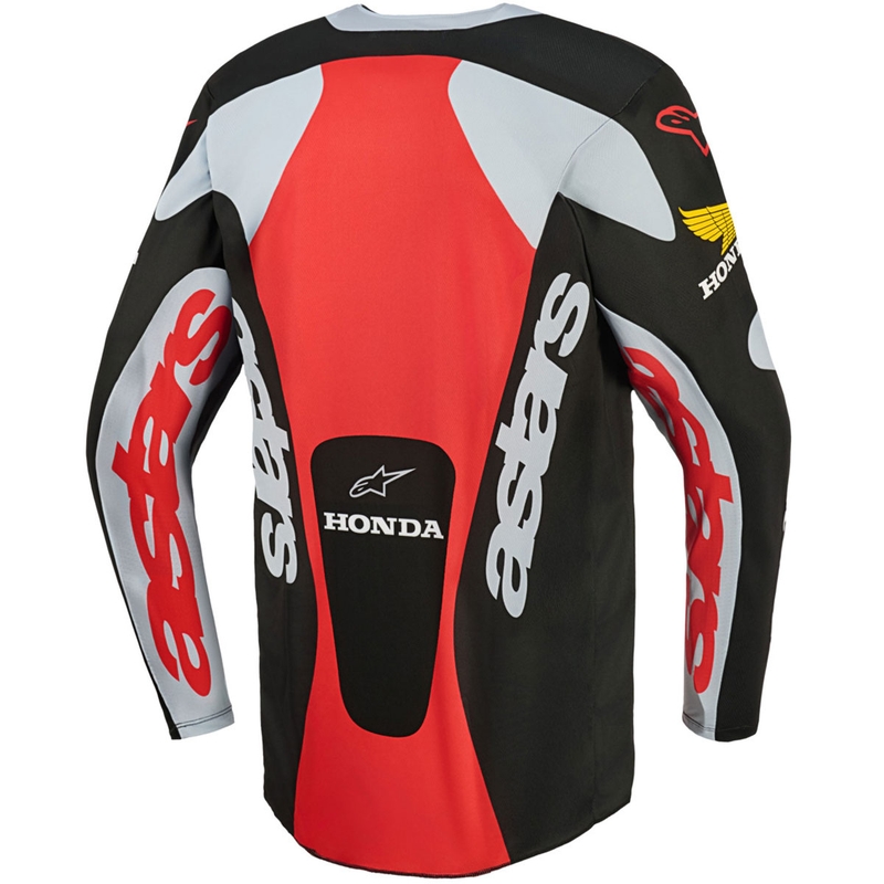 Alpinestars Racer Veil Honda motocrossipaita musta-harmaa-punainen-keltainen