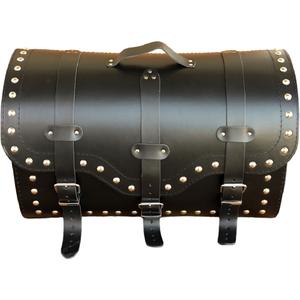 Nahkainen moottoripyörälaukku lukolla ja niiteillä RSA K155 musta