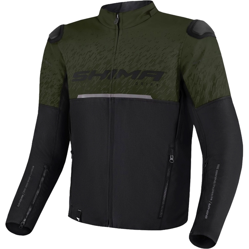 Moottoripyörätakki Shima Drift khaki-musta