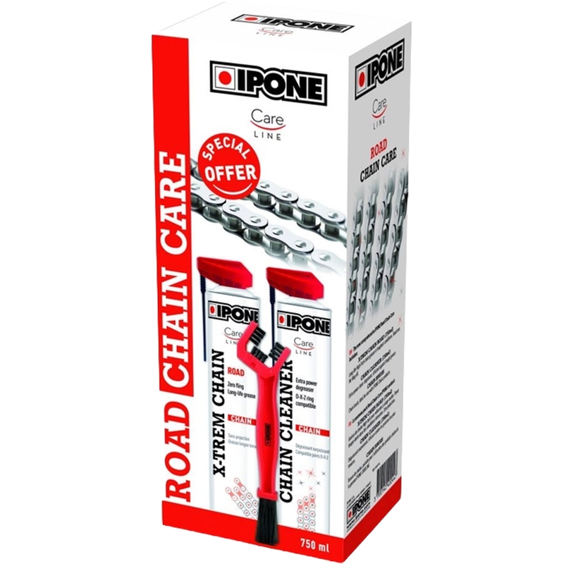 Ipone Road Chain Care Ketjun puhdistus- ja voitelusarja