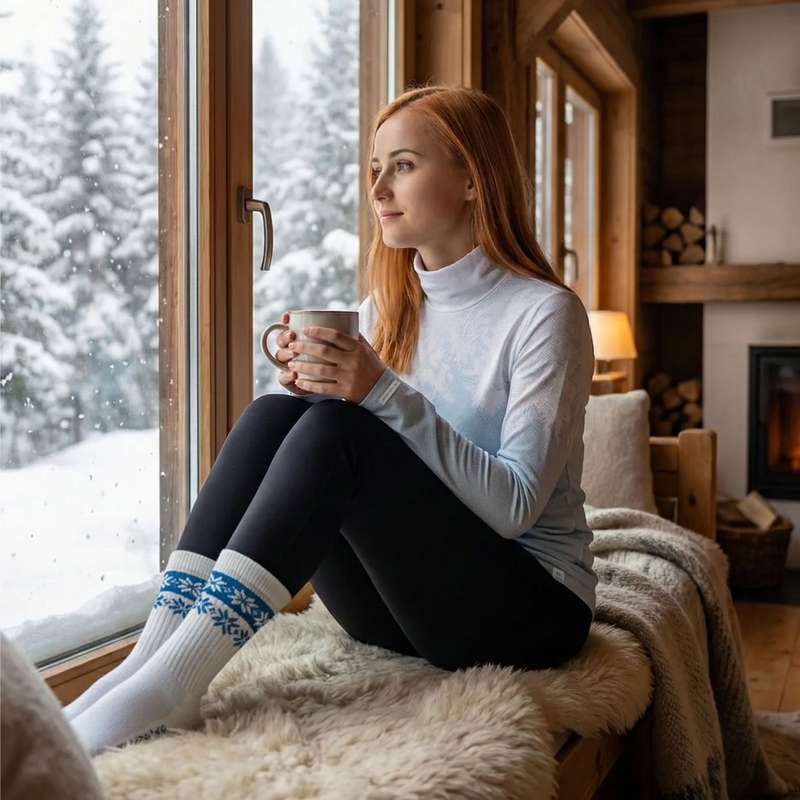 Naisten lämpö t-paita nanosilver® Frozen sininen ja valkoinen II