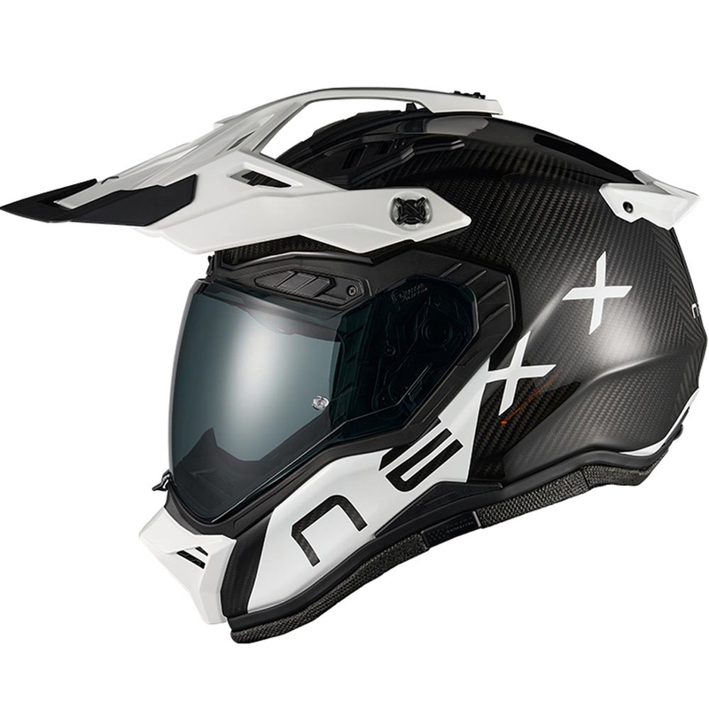Enduro-moottoripyöräkypärä Nexx X.Rally Gravix Carbon musta-valkoinen