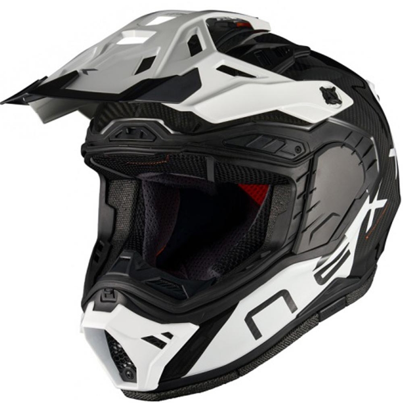 Enduro-moottoripyöräkypärä Nexx X.Rally Gravix Carbon musta-valkoinen