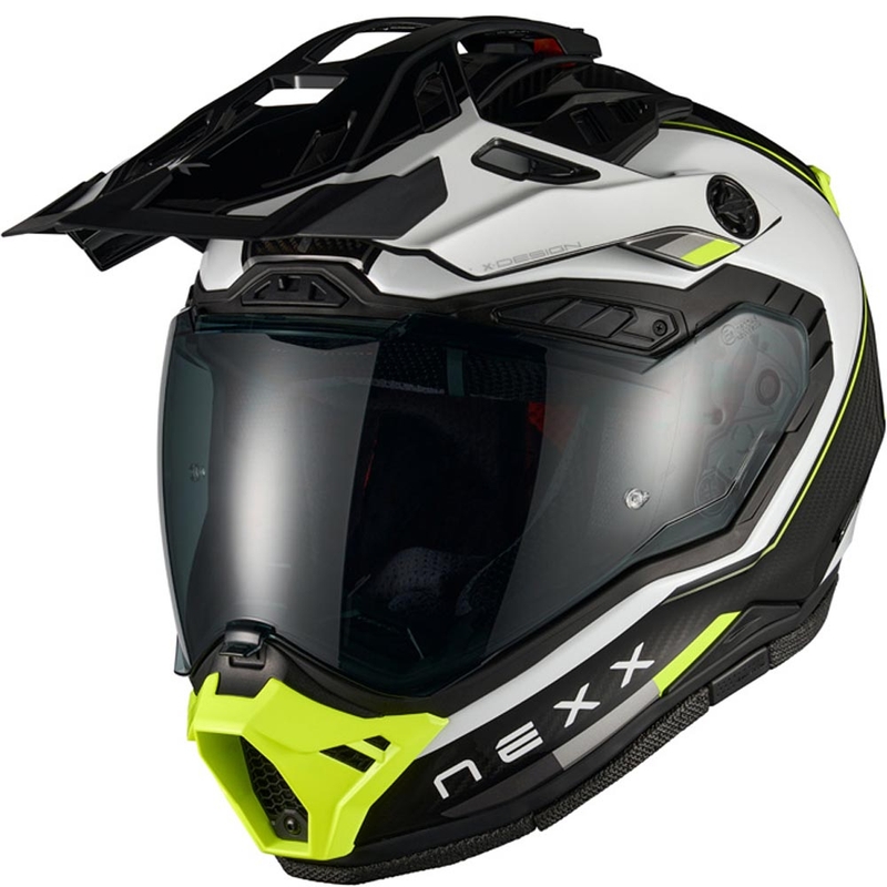 Enduro-moottoripyöräkypärä Nexx X.Rally Raid valkoinen-fluo keltainen