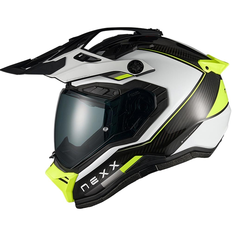 Enduro-moottoripyöräkypärä Nexx X.Rally Raid valkoinen-fluo keltainen