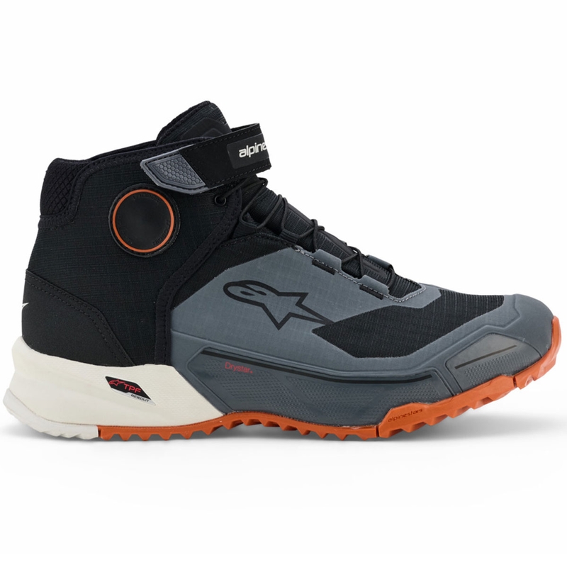 Alpinestars CR-X Drystar -moottoripyöräsaappaat musta-tummanharmaa-oranssi
