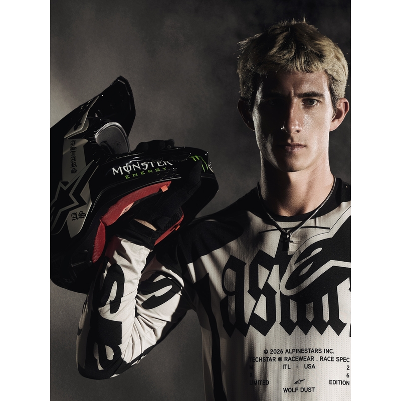 Alpinestars Techstar rajoitetun erän motocrossipaita Wolf Dust hiekanmusta