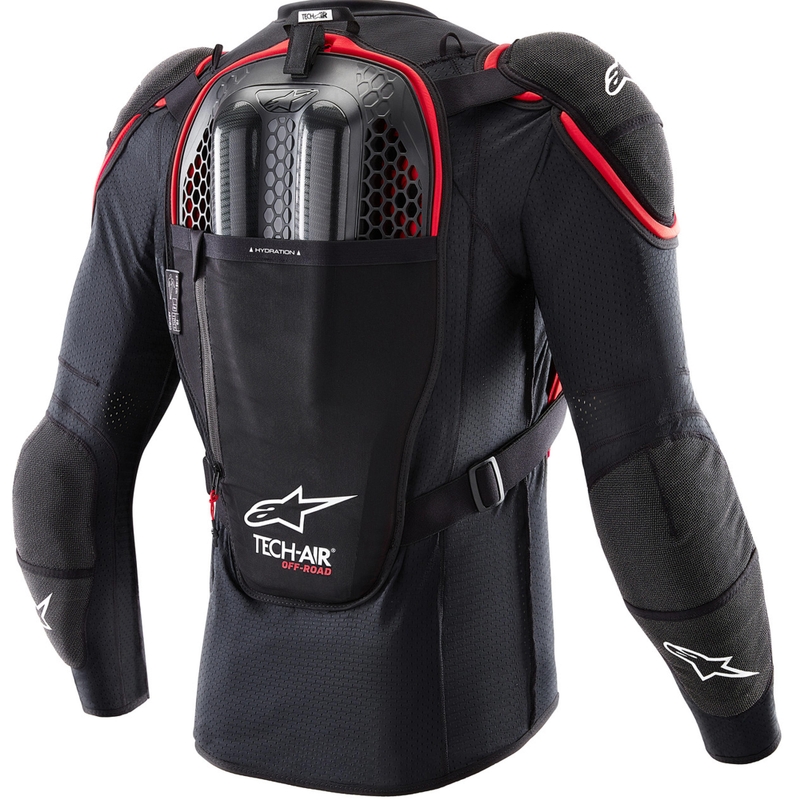 Alpinestars TECH-AIR®OFF-ROAD -järjestelmän moottoripyörän turvatyynyliivi musta-punainen