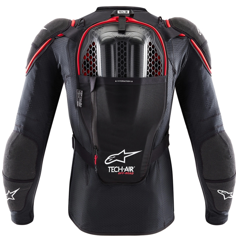 Alpinestars TECH-AIR®OFF-ROAD -järjestelmän moottoripyörän turvatyynyliivi musta-punainen