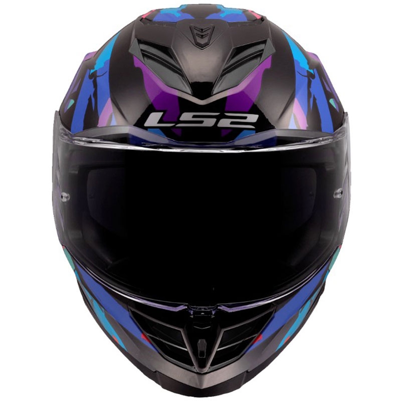 LS2 FF818 Storm III Kaos Moottoripyörä Kypärä Umpikypärä Musta-Violetti-Sininen
