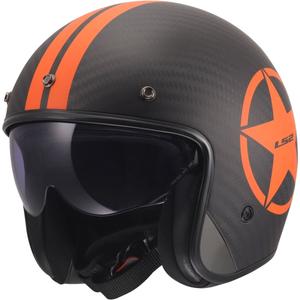 Avokypärä LS2 OF601 Bob II Carbon Star mattamusta oranssi