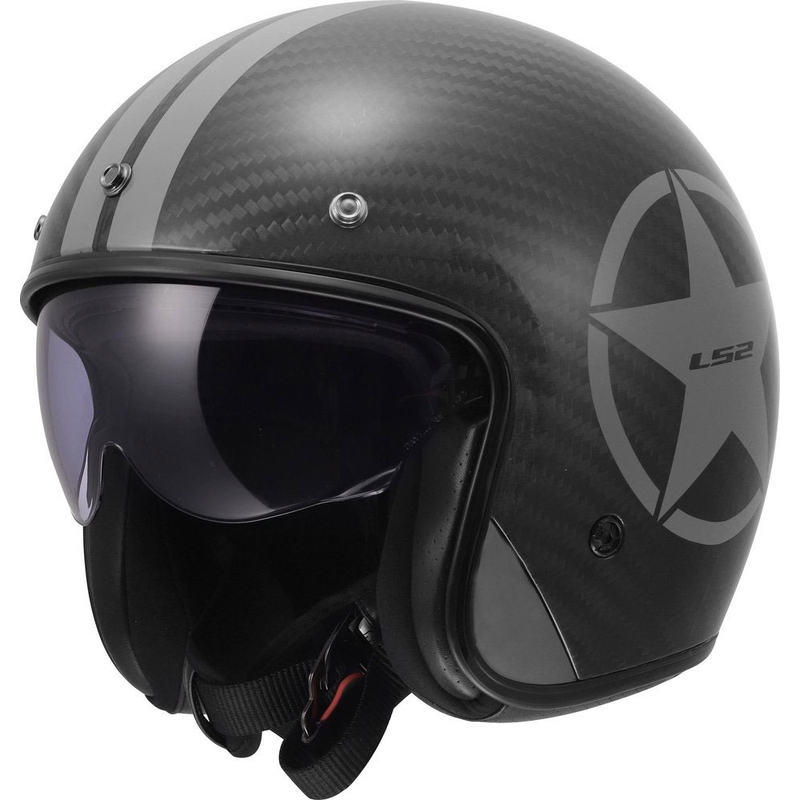 Avokypärä LS2 OF601 Bob II Carbon Star kiiltävän harmaa