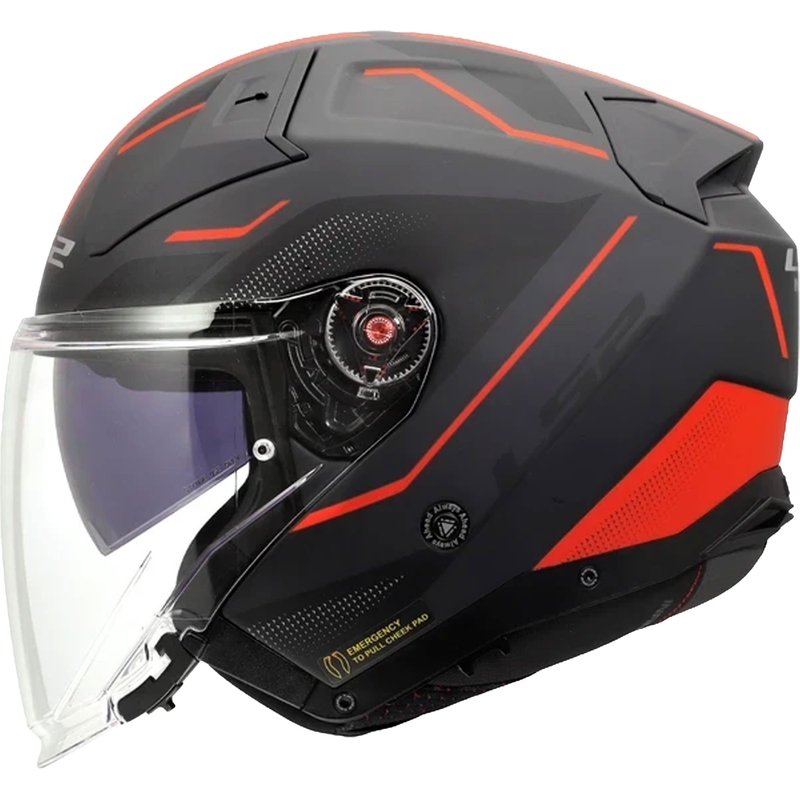 Avokypärä LS2 OF603 Infinity II Veyron mattamusta-harmaa-punainen