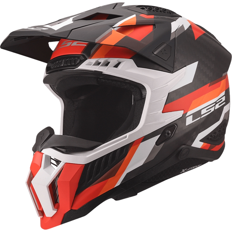 Motocross-kypärä LS2 MX703 X-Force Phantom matta oranssi-punainen