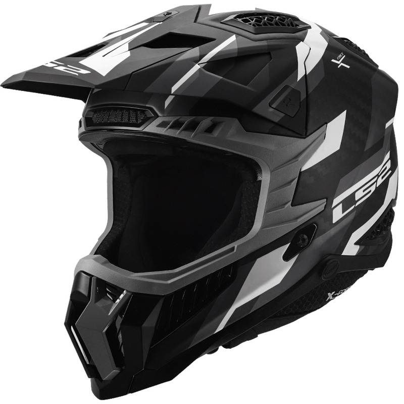 Motocross-kypärä LS2 MX703 X-Force Phantom mattamusta-harmaa