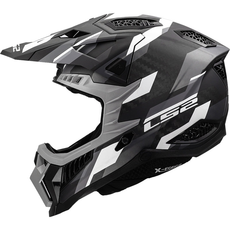 Motocross-kypärä LS2 MX703 X-Force Phantom mattamusta-harmaa