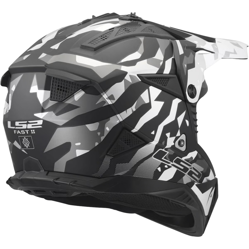 Motocrosskypärä LS2 MX708 Fast II Grotesk mattamusta-harmaa