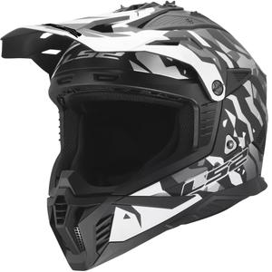 Motocrosskypärä LS2 MX708 Fast II Grotesk mattamusta-harmaa