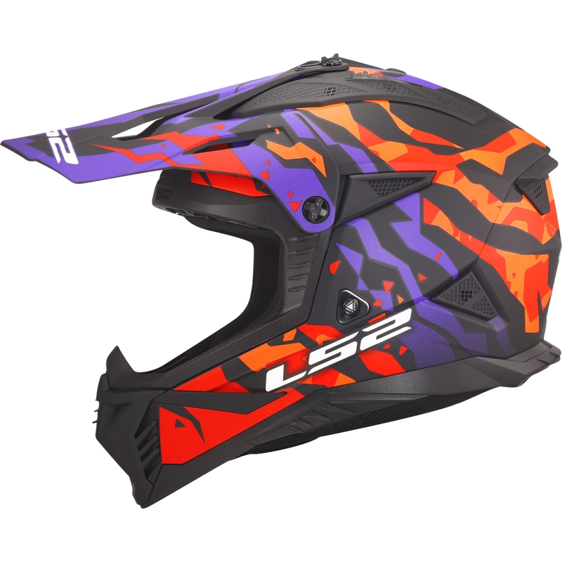 Motocrosskypärä LS2 MX708 Fast II Grotesk matta violetti-oranssi