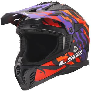 Motocrosskypärä LS2 MX708 Fast II Grotesk matta violetti-oranssi