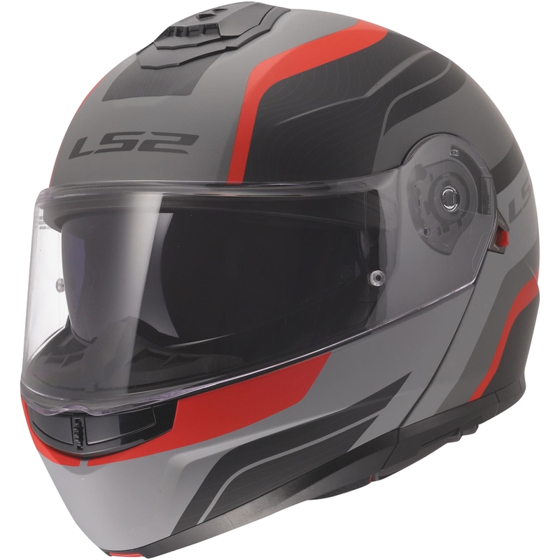 Avattava kypärä LS2 FF908 Strobe II Monza mattamusta-harmaa-punainen