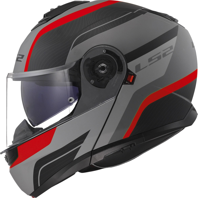 Avattava kypärä LS2 FF908 Strobe II Monza mattamusta-harmaa-punainen