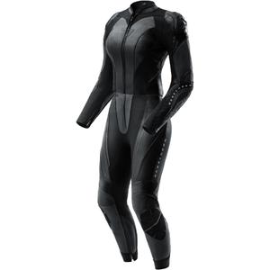 Naisten kaksiosainen nahkainen moottoripyörähaalari Rebelhorn Diva RS musta