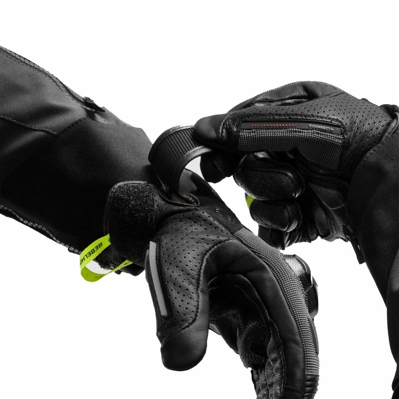Rebelhorn Defender moottoripyörähanskat musta-harmaa-fluo keltainen