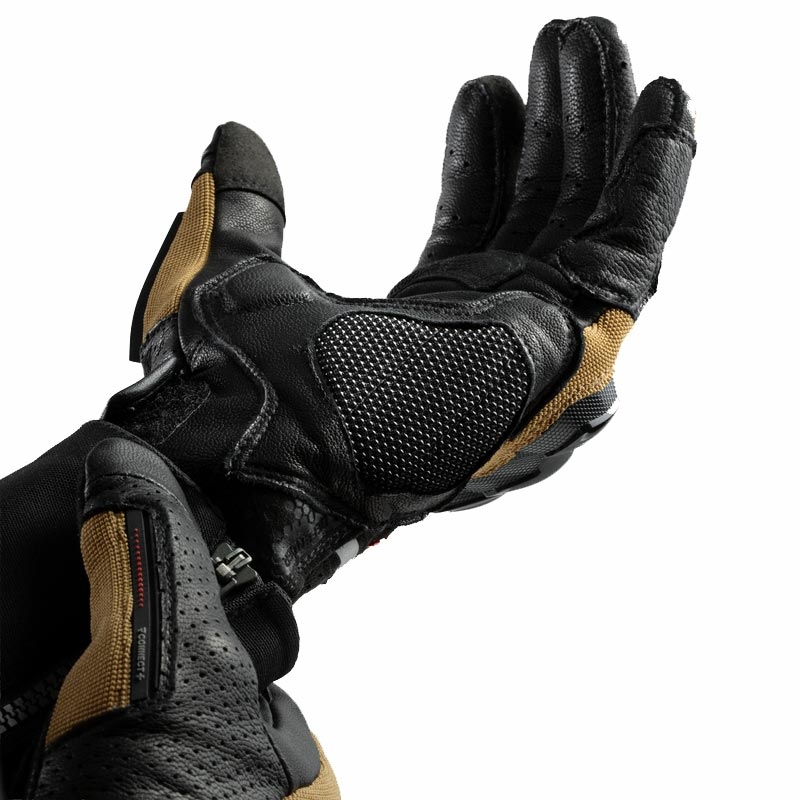 Rebelhorn Defender moottoripyöräkäsineet hiekanmusta-punainen