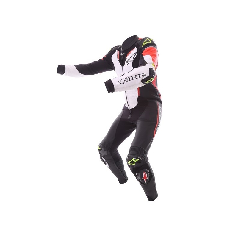 Jednodílná kombinéza Alpinestars Atem černo-bílo-fluo červeno- fluo žlutá