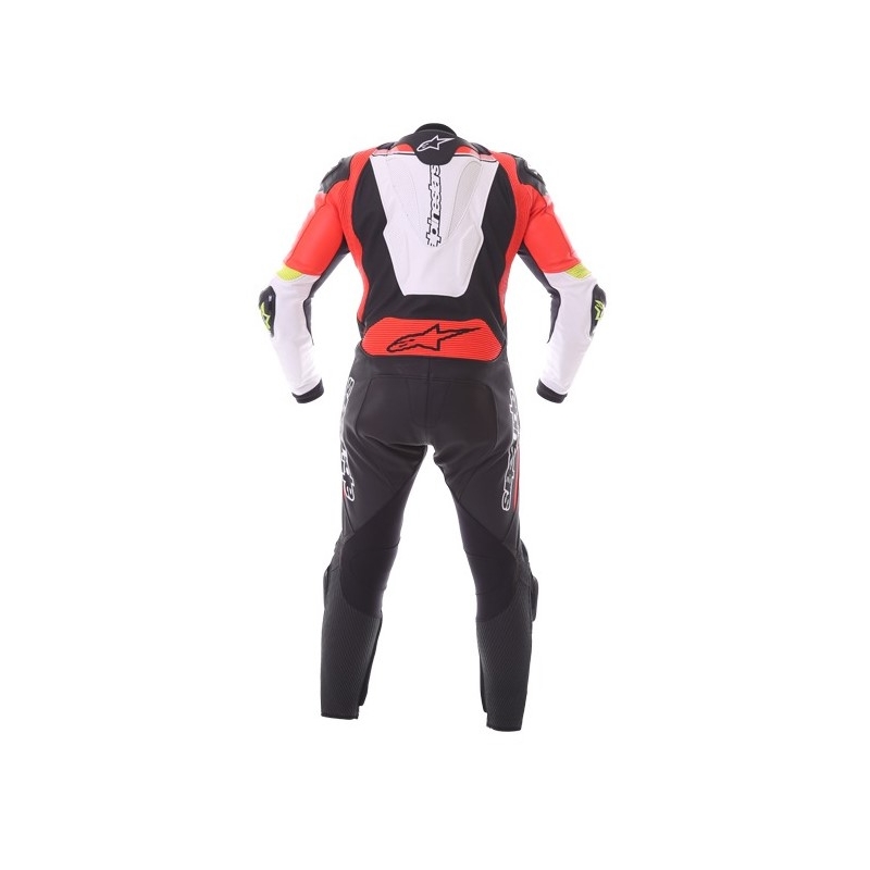 Jednodílná kombinéza Alpinestars Atem černo-bílo-fluo červeno- fluo žlutá
