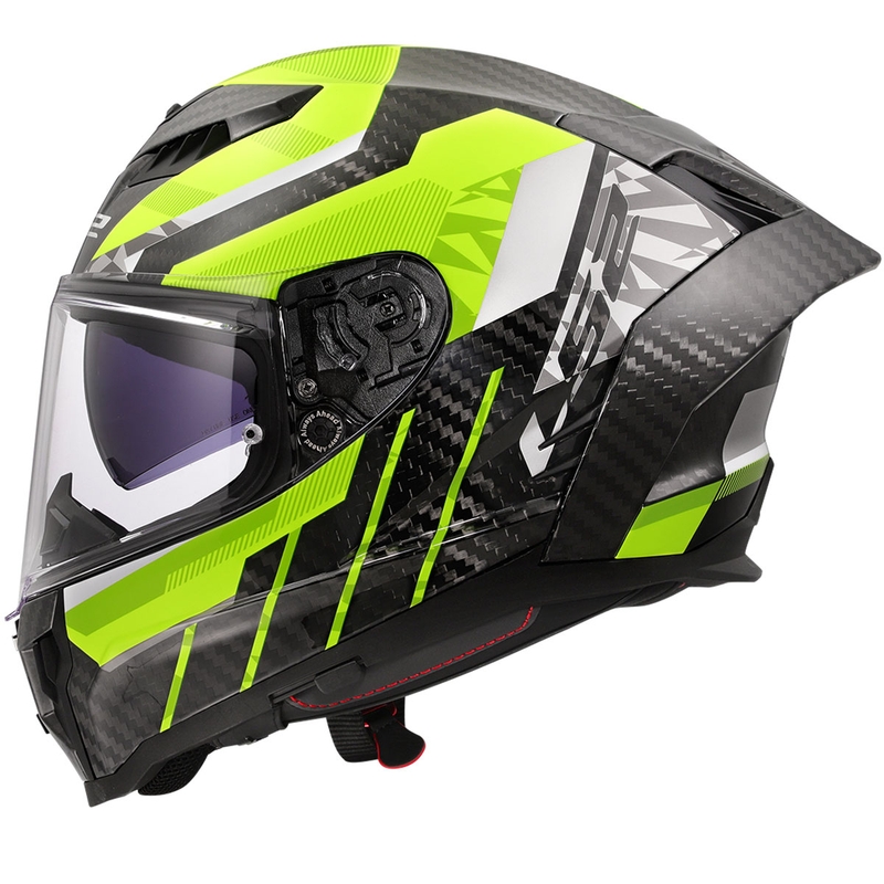 Integral moottoripyöräilykypärä LS2 FF807 Dragon Trax fluo keltainen