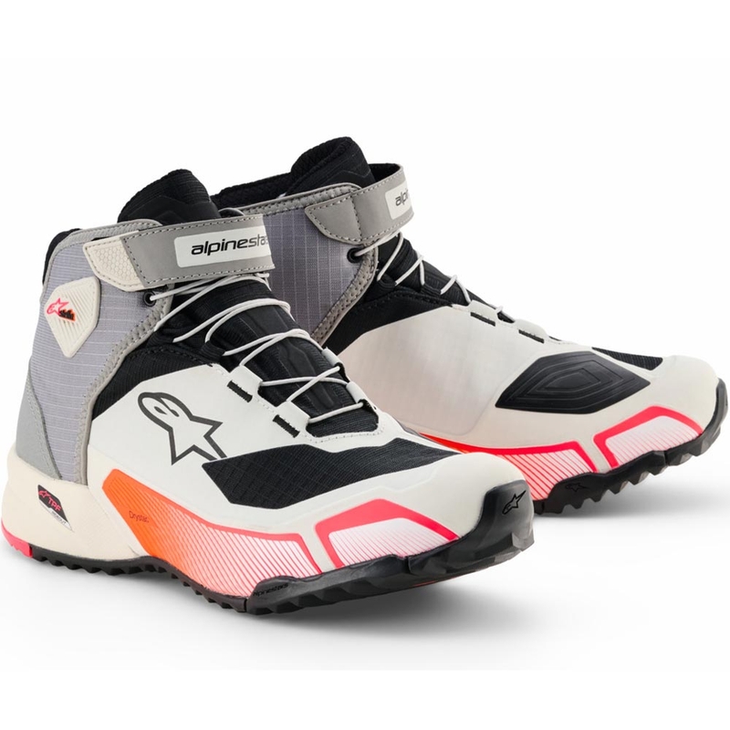 Alpinestars Stella CR-X Drystar Naisten MP-Saappaat Valkoinen-Vaaleanharmaa-Musta-Fluo Pinkki