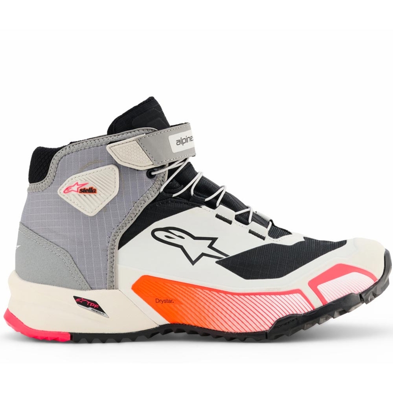 Alpinestars Stella CR-X Drystar Naisten MP-Saappaat Valkoinen-Vaaleanharmaa-Musta-Fluo Pinkki