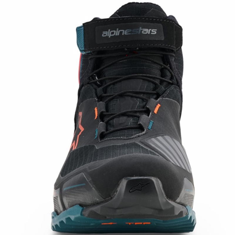 Alpinestars CR-X Drystar -moottoripyöräsaappaat musta-sini-fluore oranssi