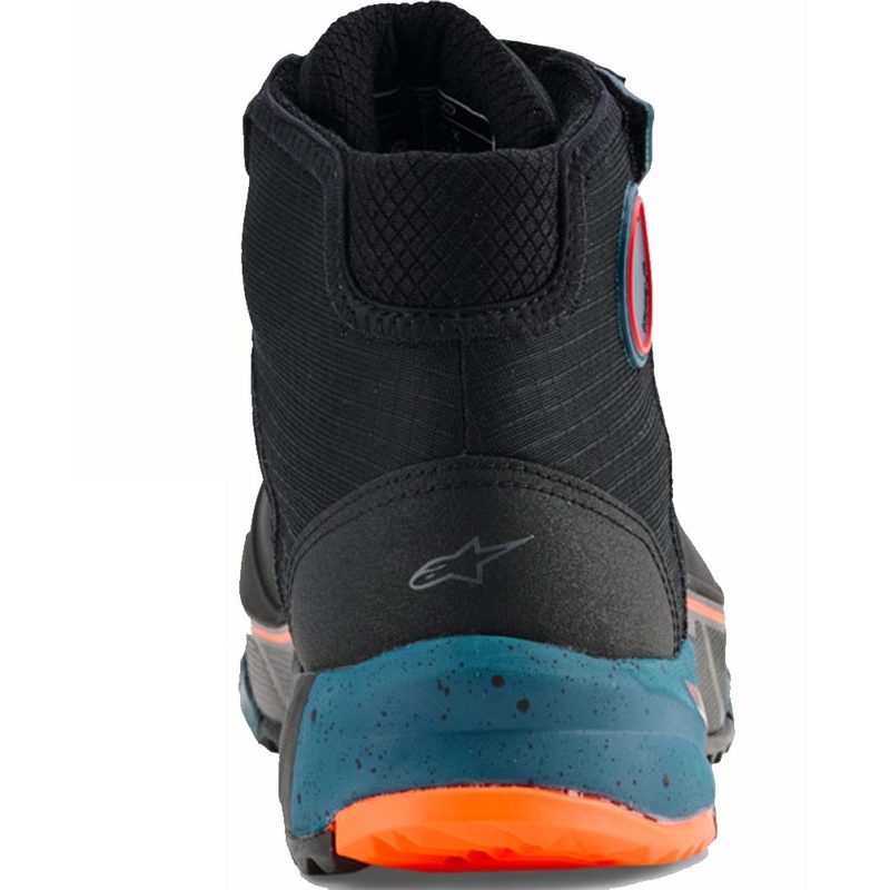 Alpinestars CR-X Drystar -moottoripyöräsaappaat musta-sini-fluore oranssi