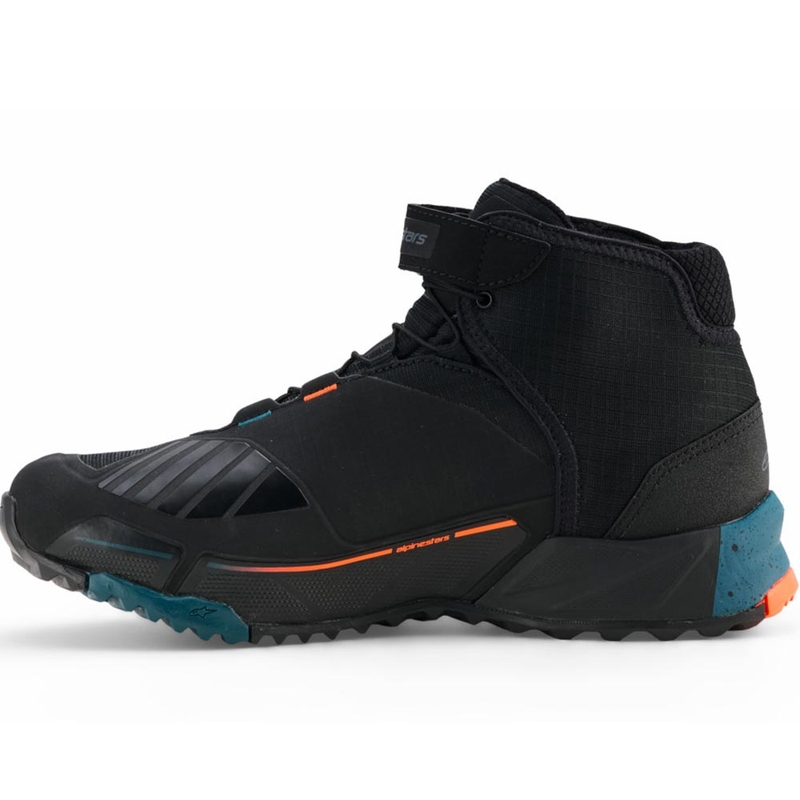 Alpinestars CR-X Drystar -moottoripyöräsaappaat musta-sini-fluore oranssi