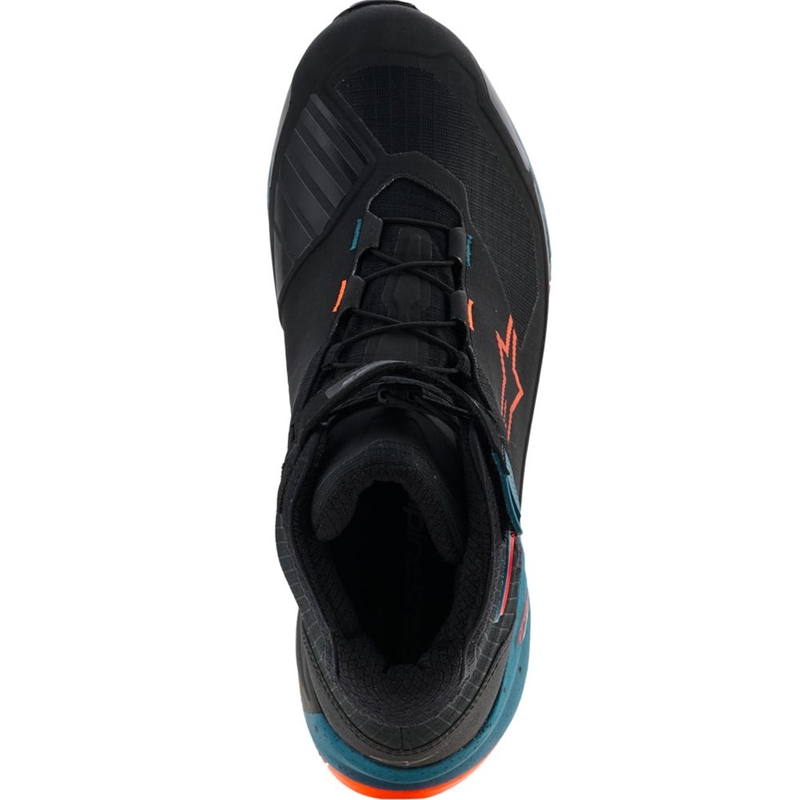 Alpinestars CR-X Drystar -moottoripyöräsaappaat musta-sini-fluore oranssi