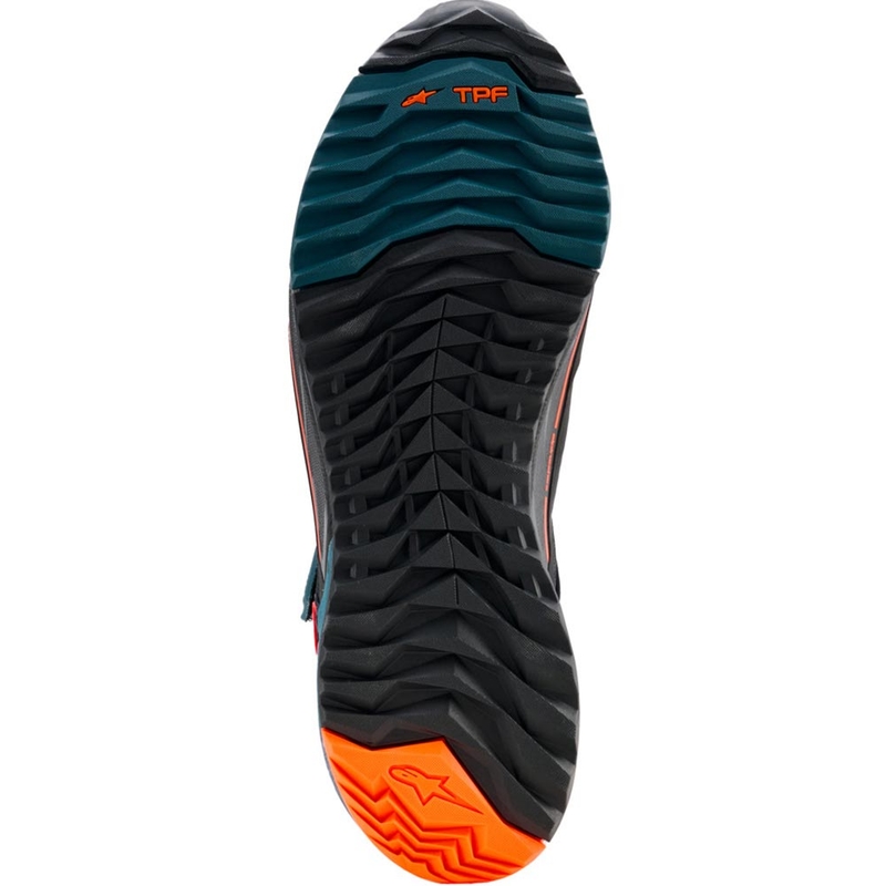 Alpinestars CR-X Drystar -moottoripyöräsaappaat musta-sini-fluore oranssi