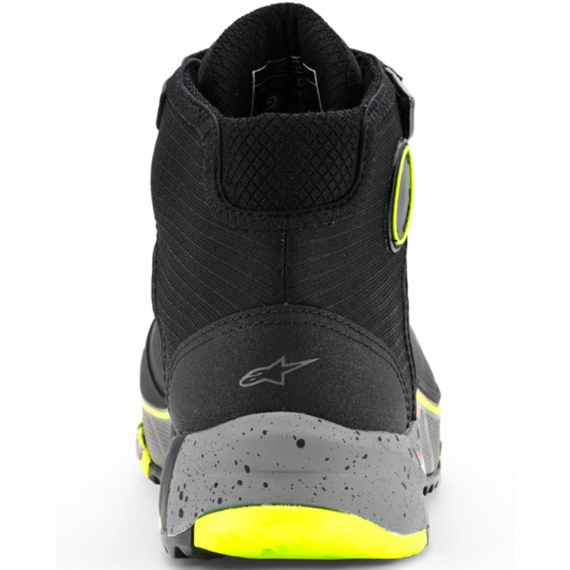 Alpinestars CR-X Drystar -moottoripyöräsaappaat musta-tummanharmaa-fluonkeltainen