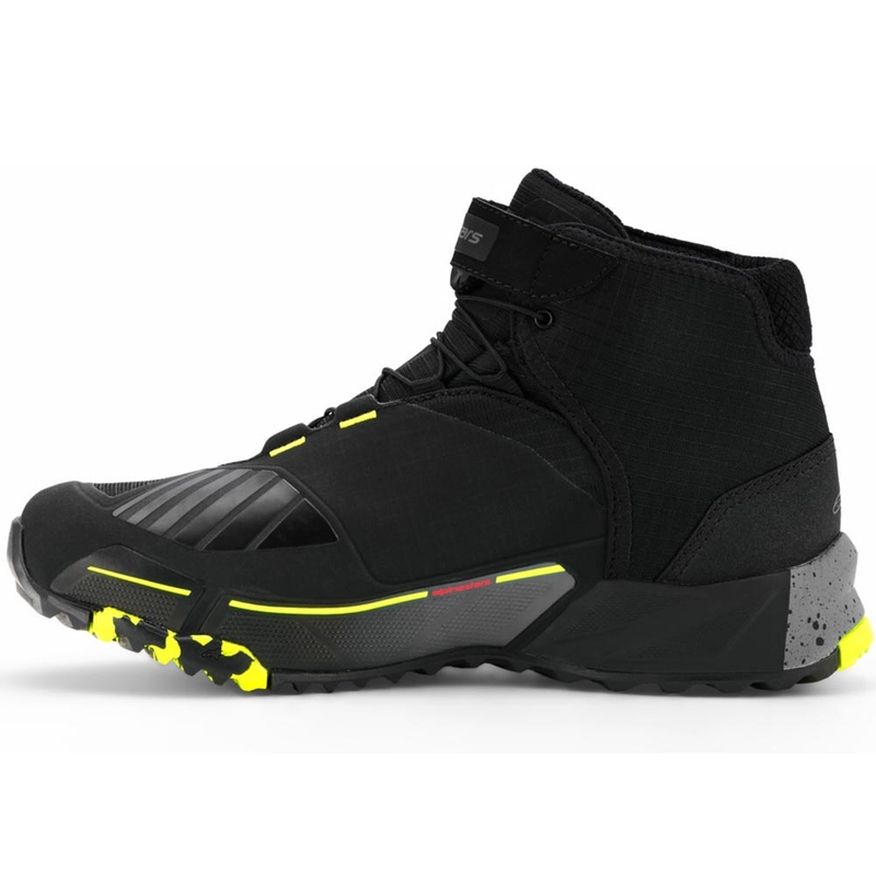 Alpinestars CR-X Drystar -moottoripyöräsaappaat musta-tummanharmaa-fluonkeltainen