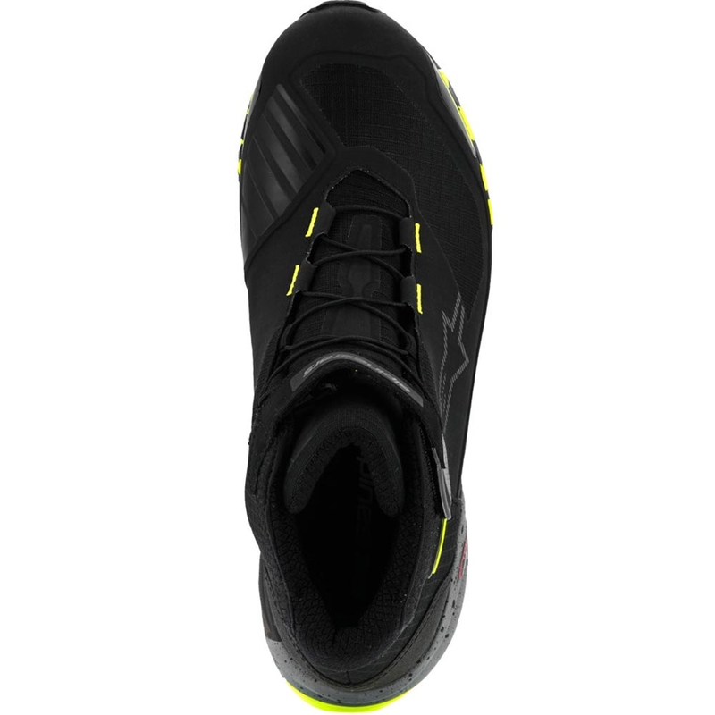 Alpinestars CR-X Drystar -moottoripyöräsaappaat musta-tummanharmaa-fluonkeltainen