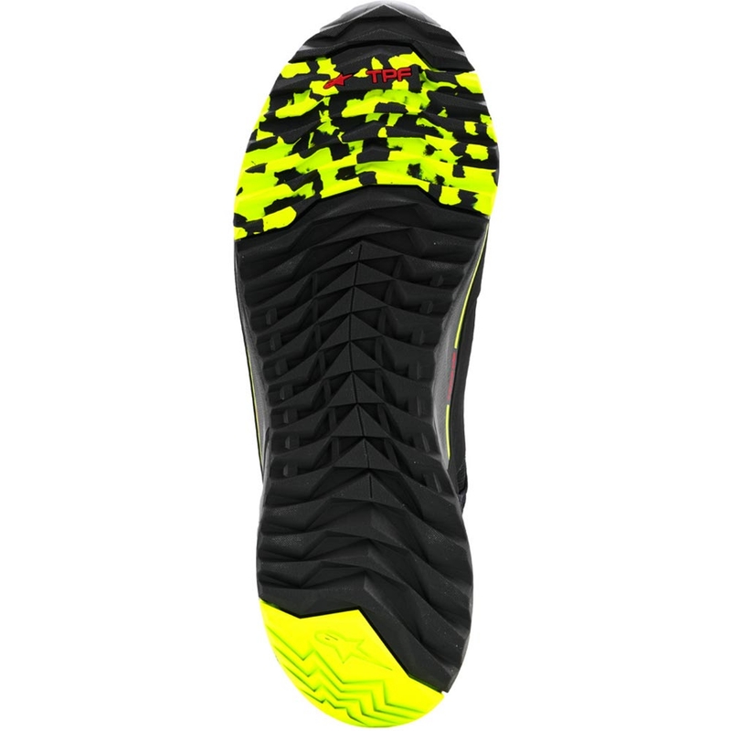 Alpinestars CR-X Drystar -moottoripyöräsaappaat musta-tummanharmaa-fluonkeltainen